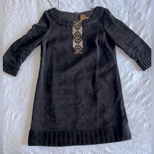 Ali Ro metallic black sequin detail shift dress, Sz 6.